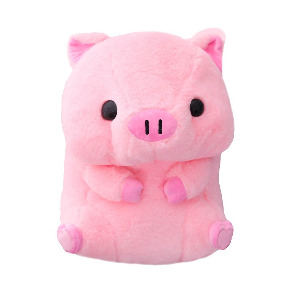 Pink sitting posture big head good luck pig doll